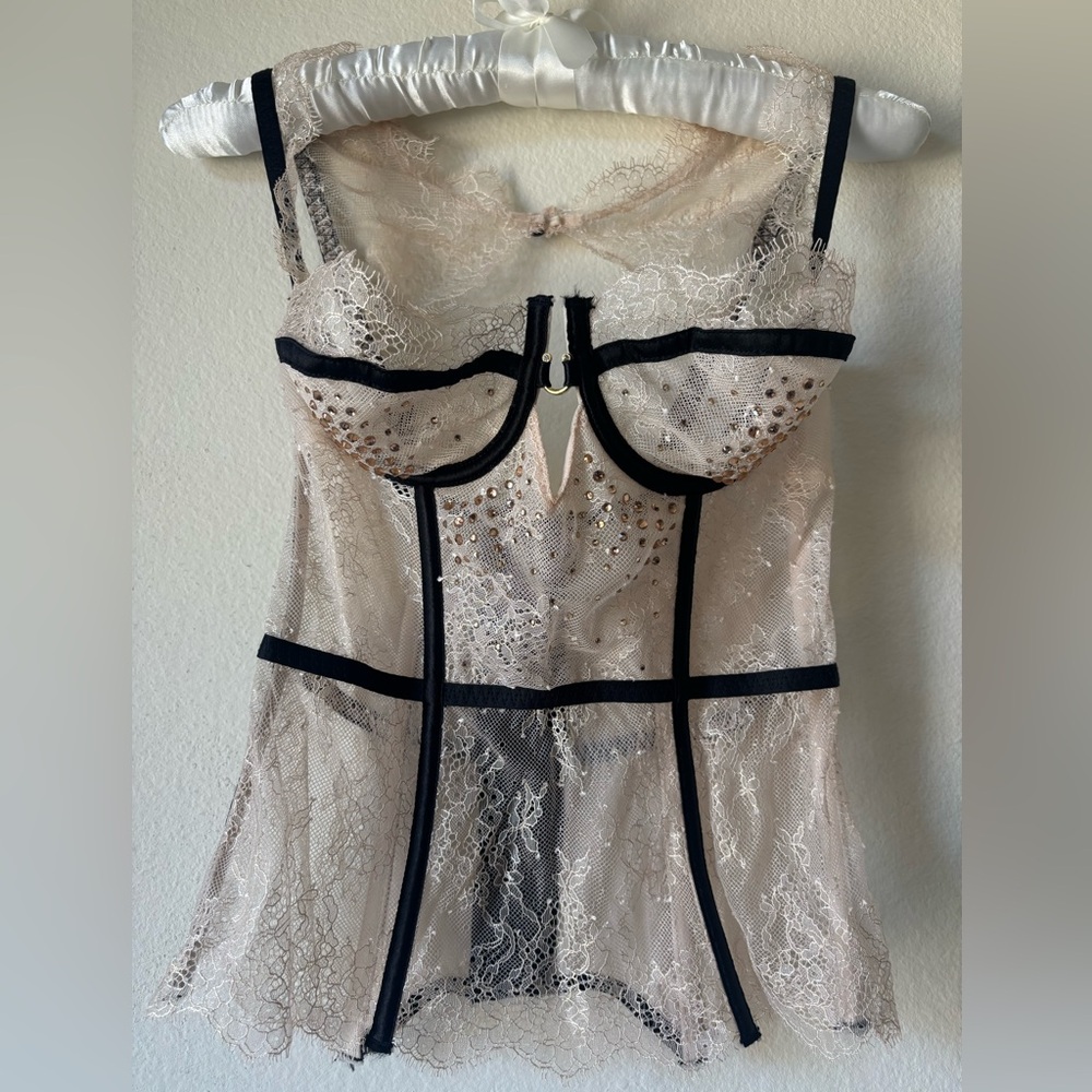 RARE Limited Edition Victoria's Secret Rhinestone Lace Bustier Corset